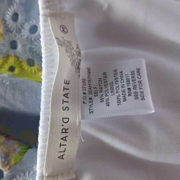 NWT Altar'd State Cotton Ruffled Tiered Mini Dress Size M White Boho Milkmaid - Picture 7 of 8